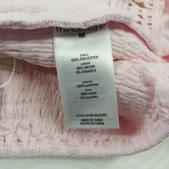 NWT FRANCESCA Mi Ami Bralette Lace Smocked M(8-10) Pink Stra Cross Back - Picture 12 of 12